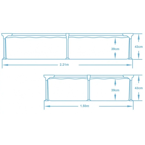 Basen ogrodowy stelażowy 221x150x43cm Bestway 56401