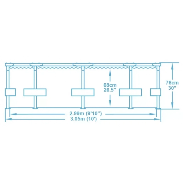 Basen ogrodowy stelażowy 305x76 cm 10FT Bestway 56677