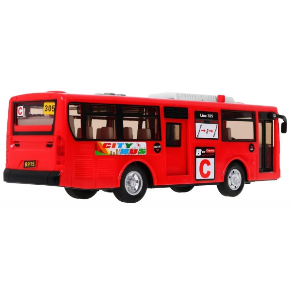 Autobus miejski otwierane drzwi dźwięki czerwony