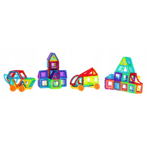 Klocki magnetyczne 3D konstrukcyjne edukacyjne 184