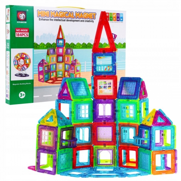 Klocki magnetyczne 3D konstrukcyjne edukacyjne 184