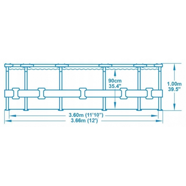 Basen Stelażowy ogrodowy 8w1 366x100 POMPA PIASKOWA Bestway
