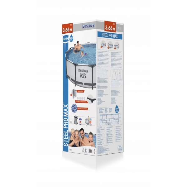 Basen Stelażowy ogrodowy 8w1 366x100 POMPA PIASKOWA Bestway