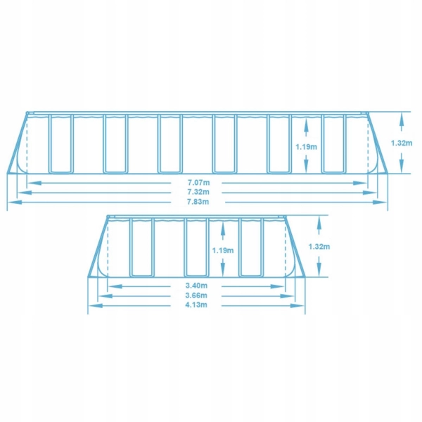 Basen Stelażowy 732x366x132 Bestway POMPA PIASKOWA