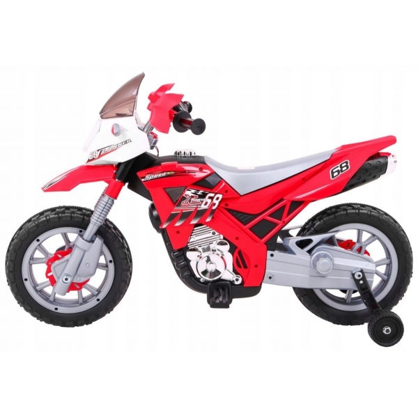 Motor na akumulator Motocross czerwony